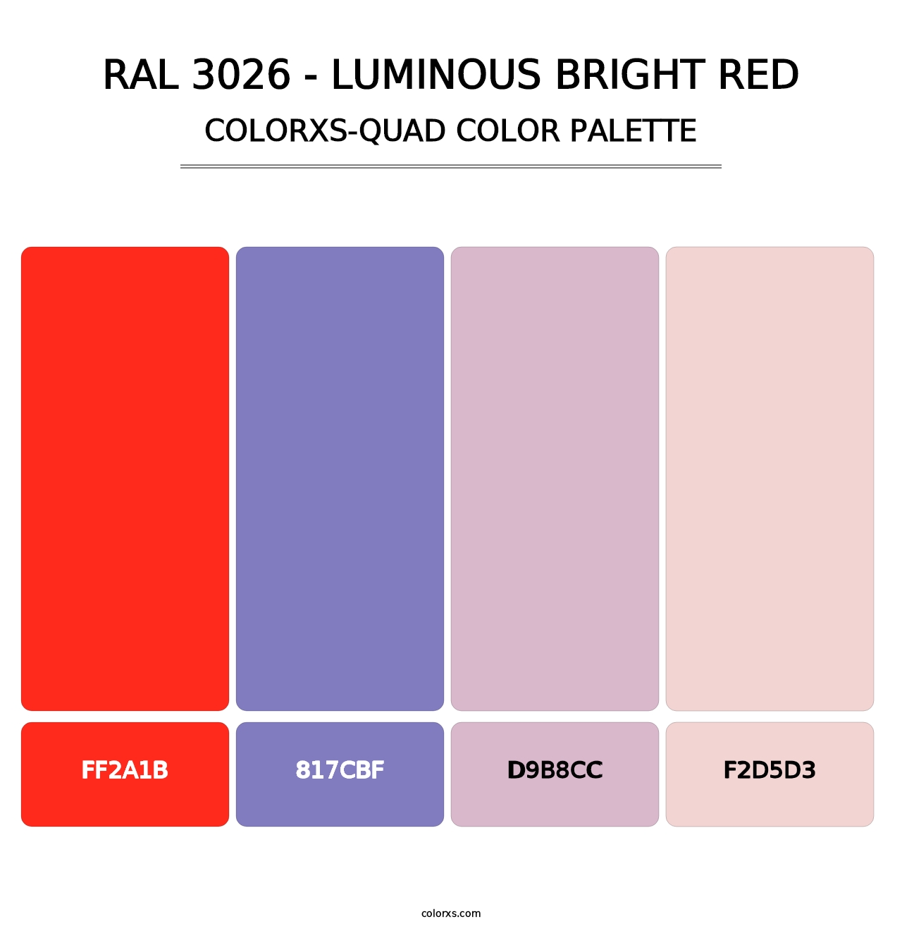 RAL 3026 - Luminous Bright Red - Colorxs Quad Palette