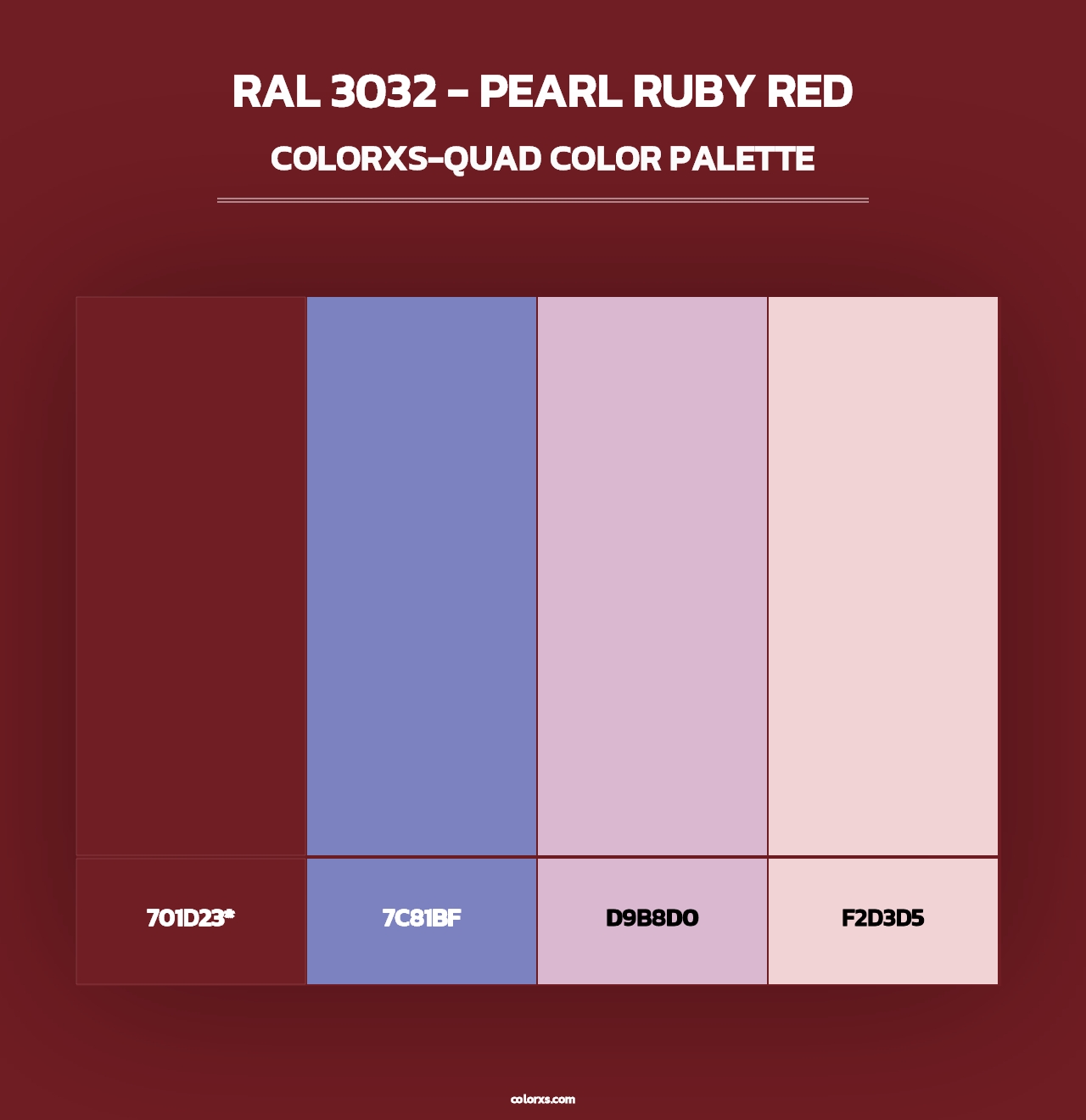RAL 3032 - Pearl Ruby Red - Colorxs Quad Palette
