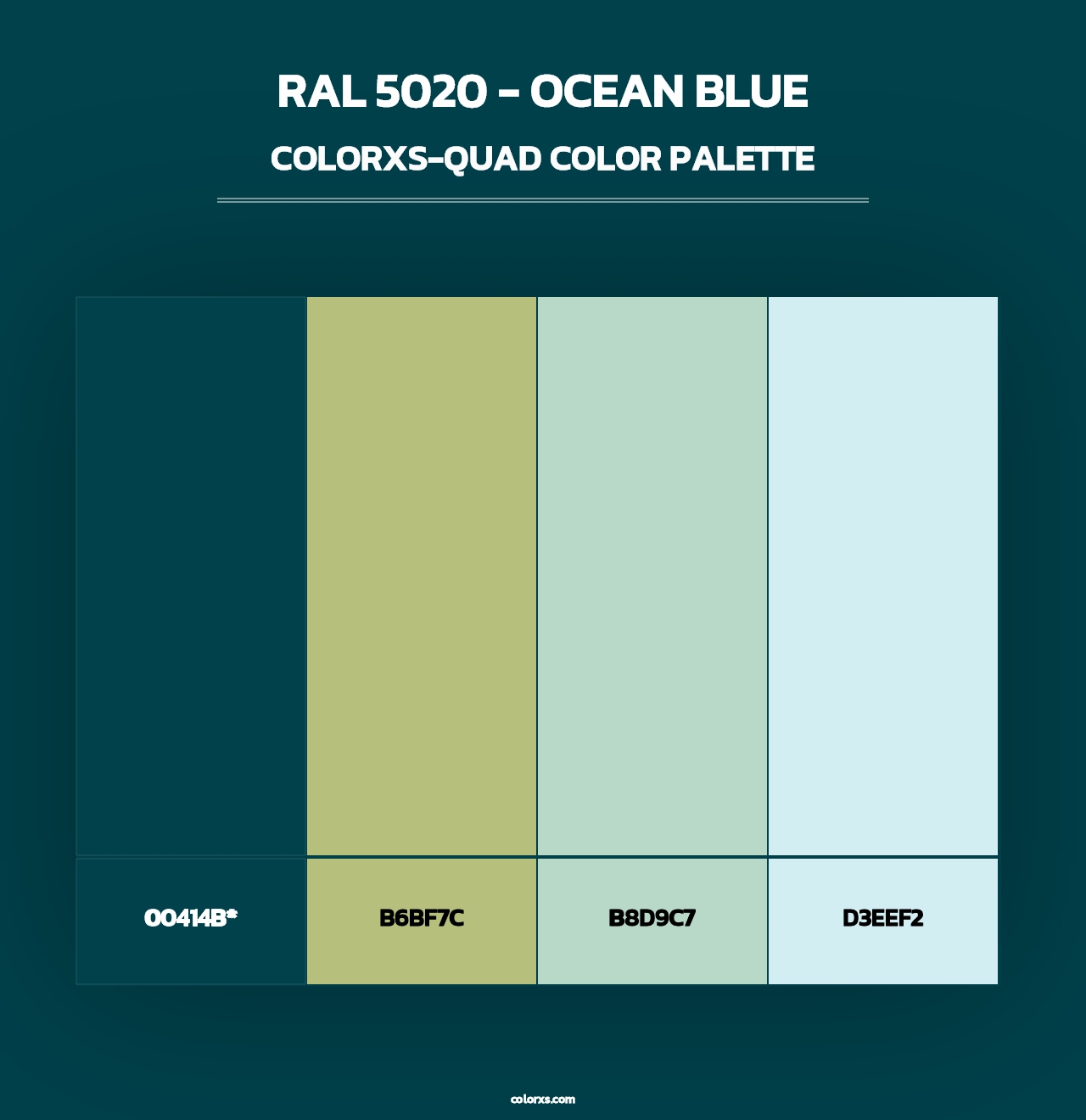 RAL 5020 - Ocean Blue - Colorxs Quad Palette