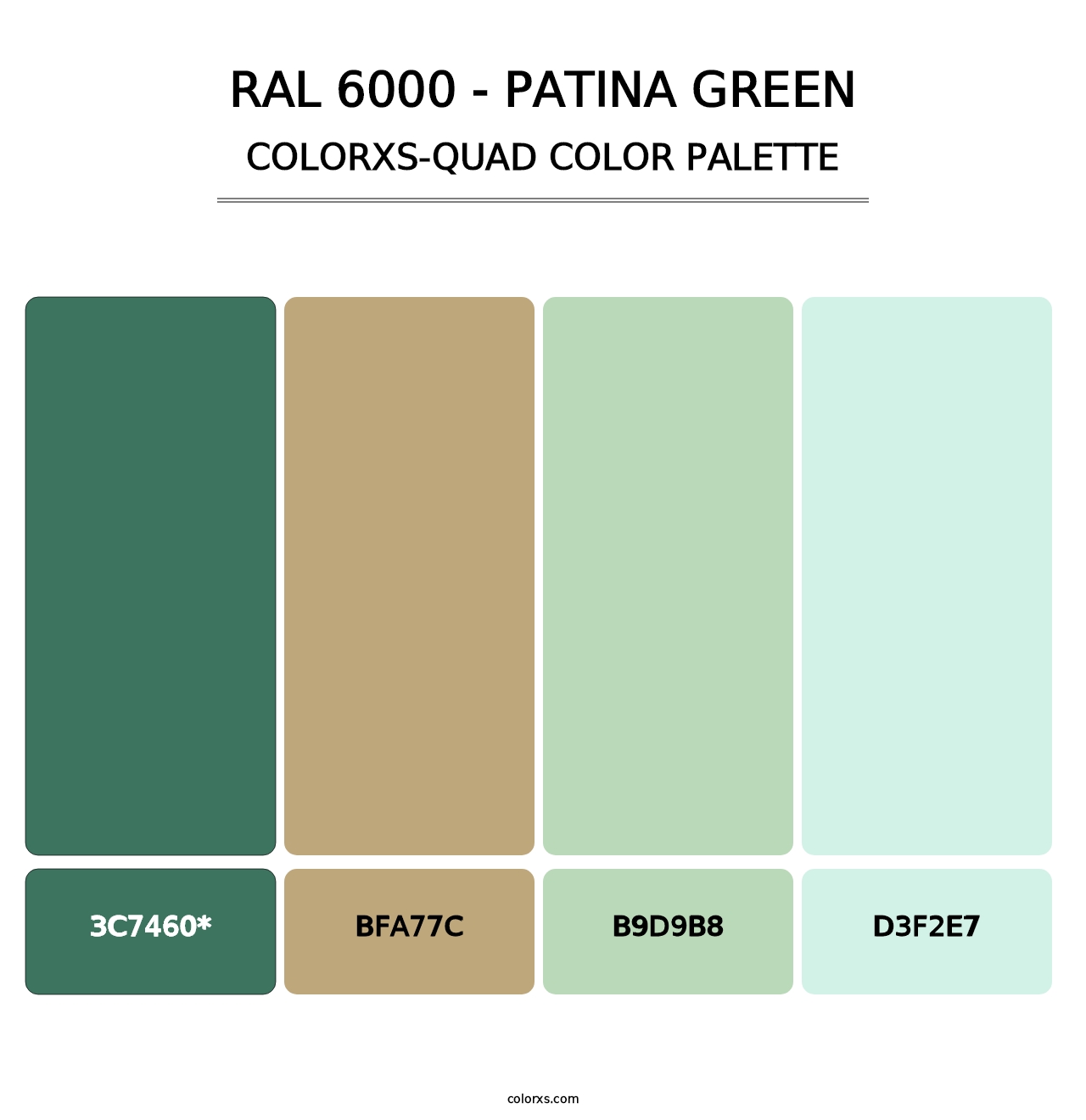 RAL 6000 - Patina Green - Colorxs Quad Palette
