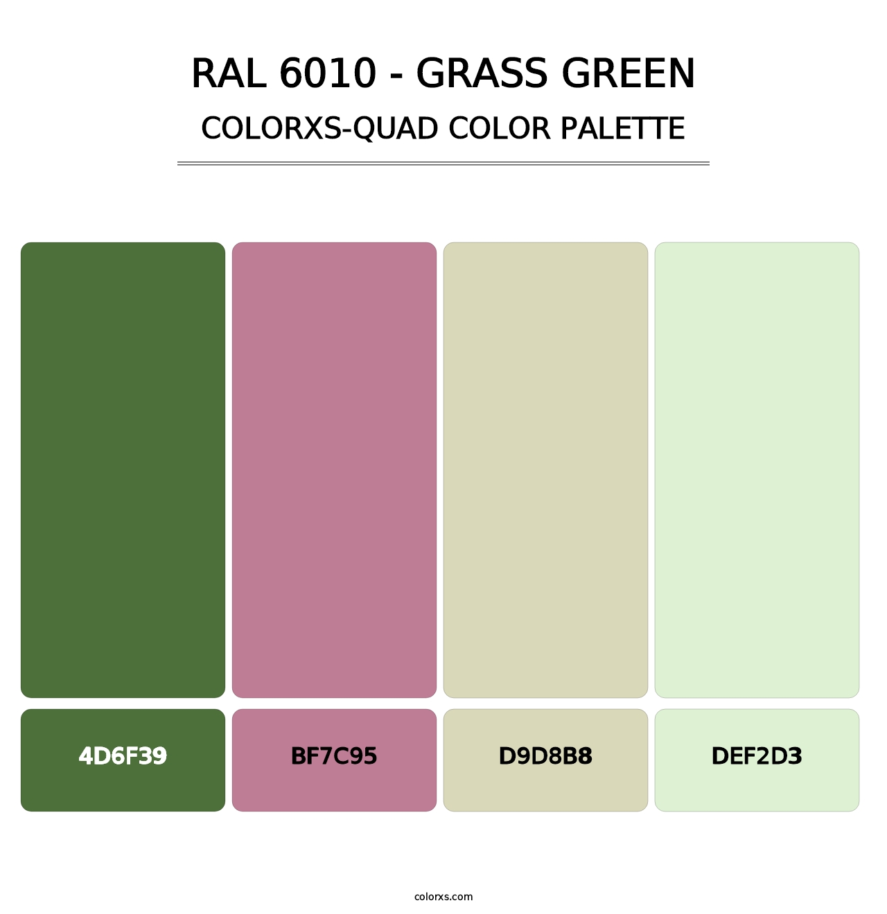 RAL 6010 - Grass Green - Colorxs Quad Palette