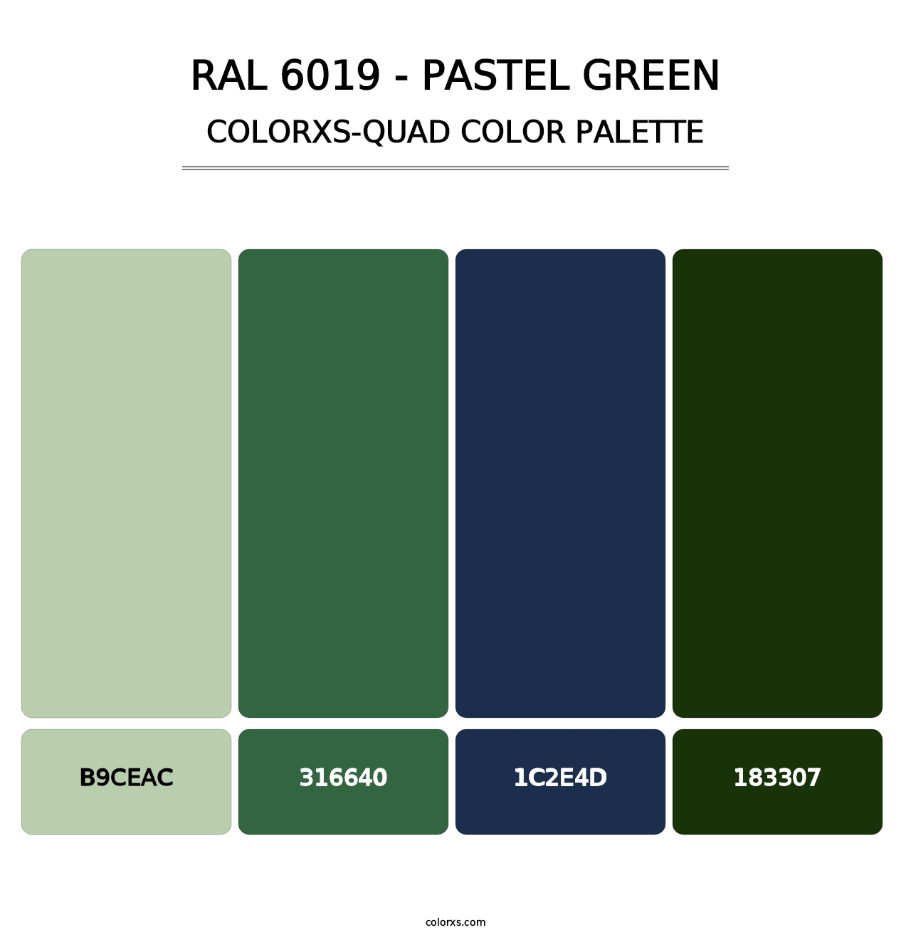 RAL 6019 - Pastel Green - Colorxs Quad Palette