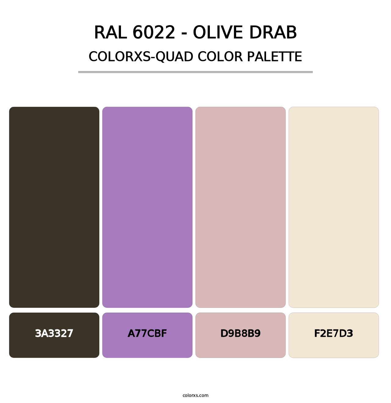 RAL 6022 - Olive Drab - Colorxs Quad Palette