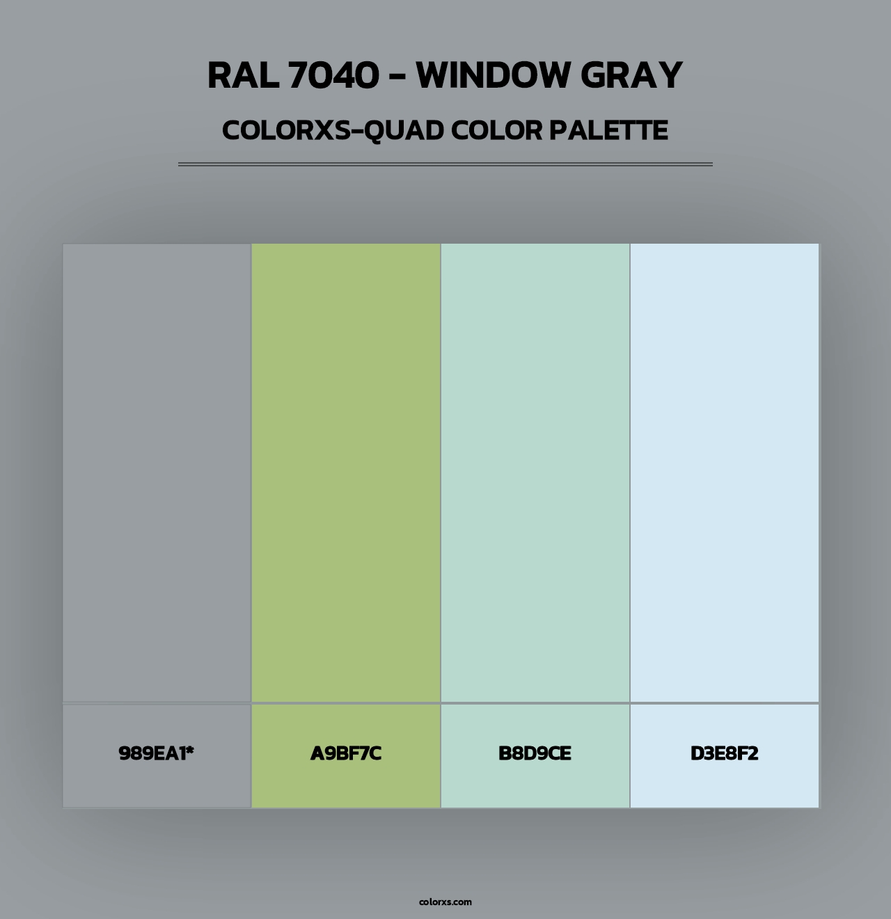 RAL 7040 - Window Gray - Colorxs Quad Palette