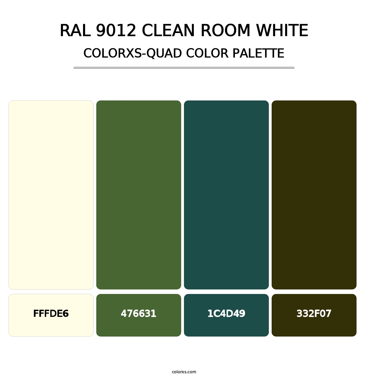 RAL 9012 Clean Room White - Colorxs Quad Palette