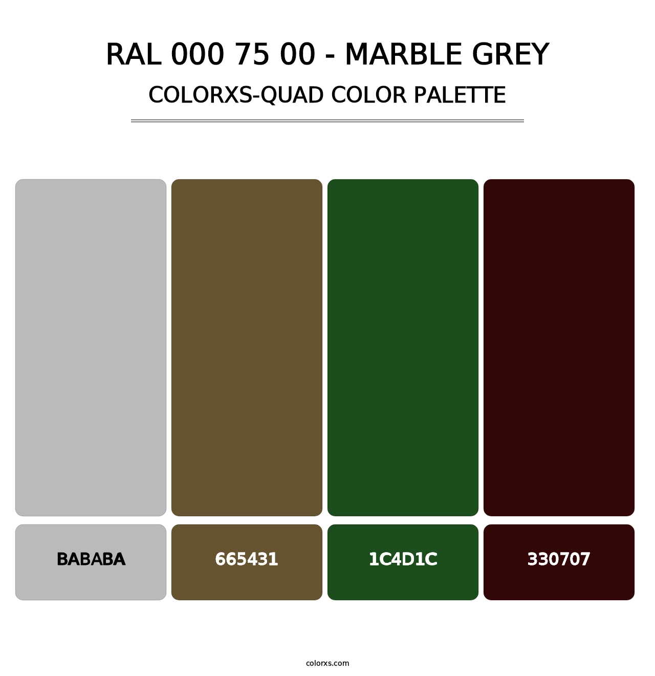 RAL 000 75 00 - Marble Grey - Colorxs Quad Palette