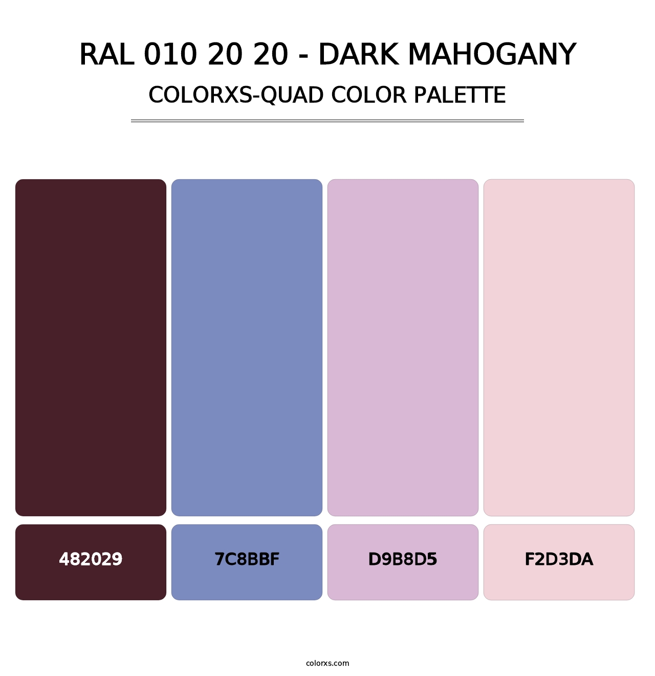 RAL 010 20 20 - Dark Mahogany - Colorxs Quad Palette