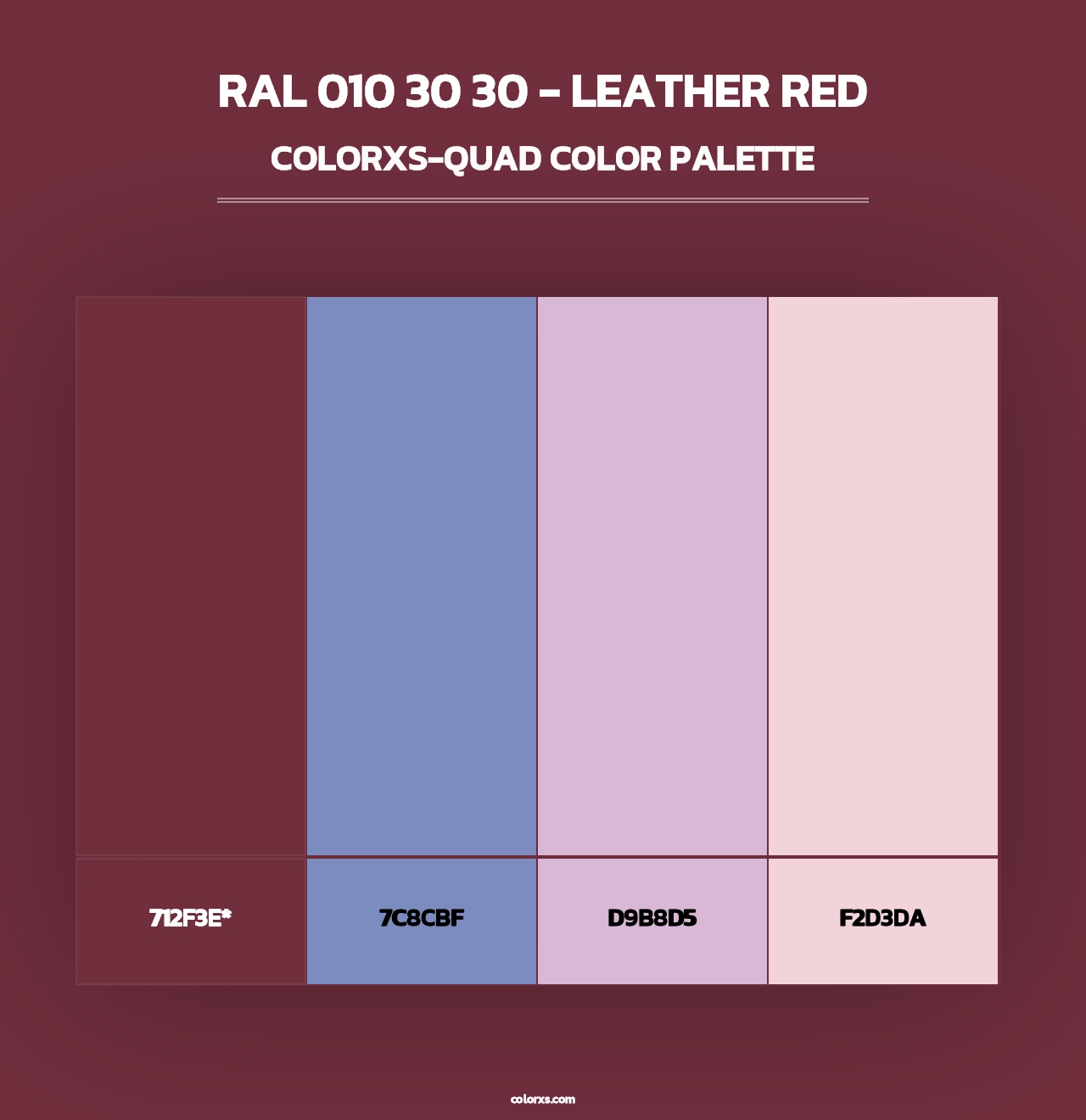 RAL 010 30 30 - Leather Red - Colorxs Quad Palette