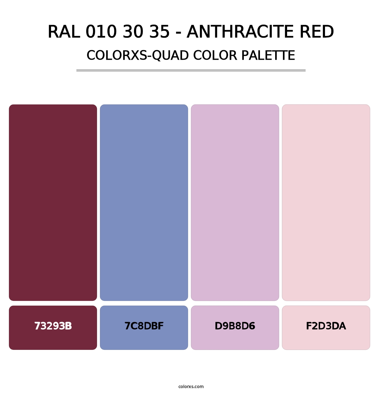 RAL 010 30 35 - Anthracite Red - Colorxs Quad Palette
