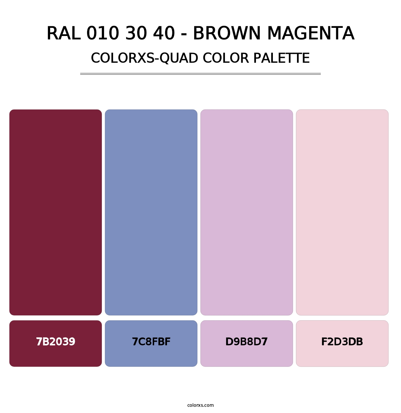 RAL 010 30 40 - Brown Magenta - Colorxs Quad Palette