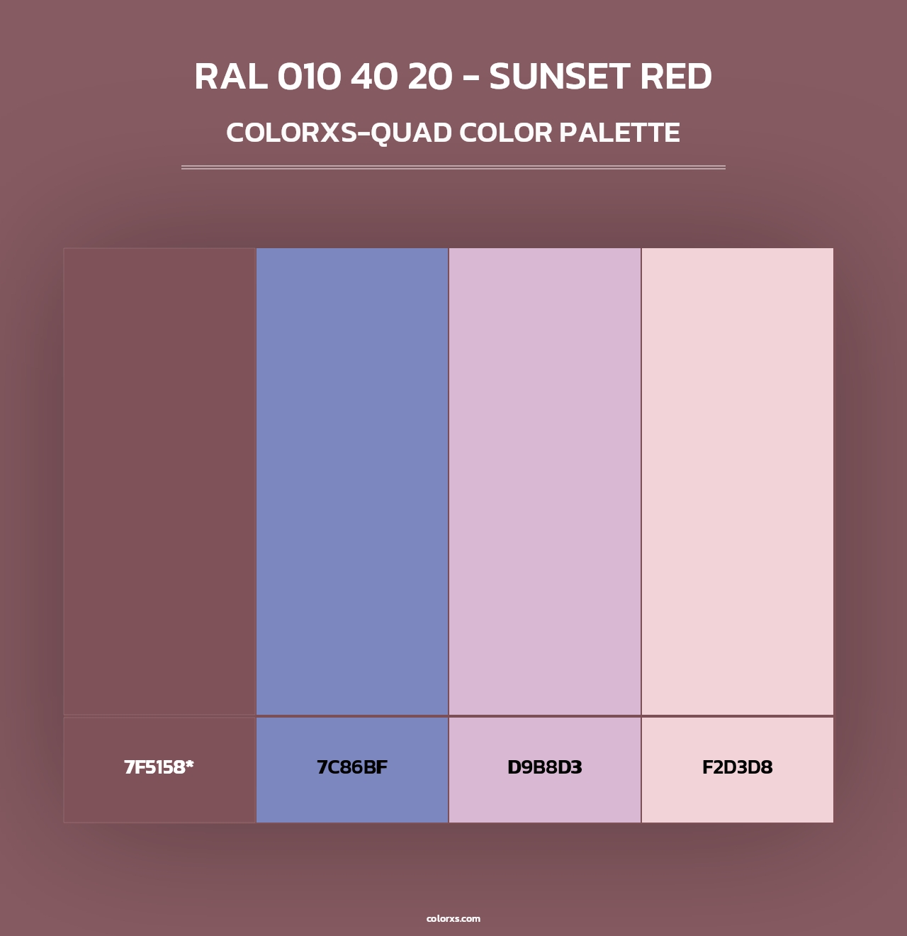 RAL 010 40 20 - Sunset Red - Colorxs Quad Palette