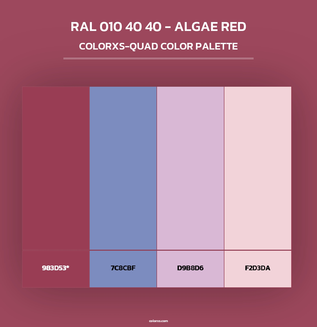 RAL 010 40 40 - Algae Red - Colorxs Quad Palette