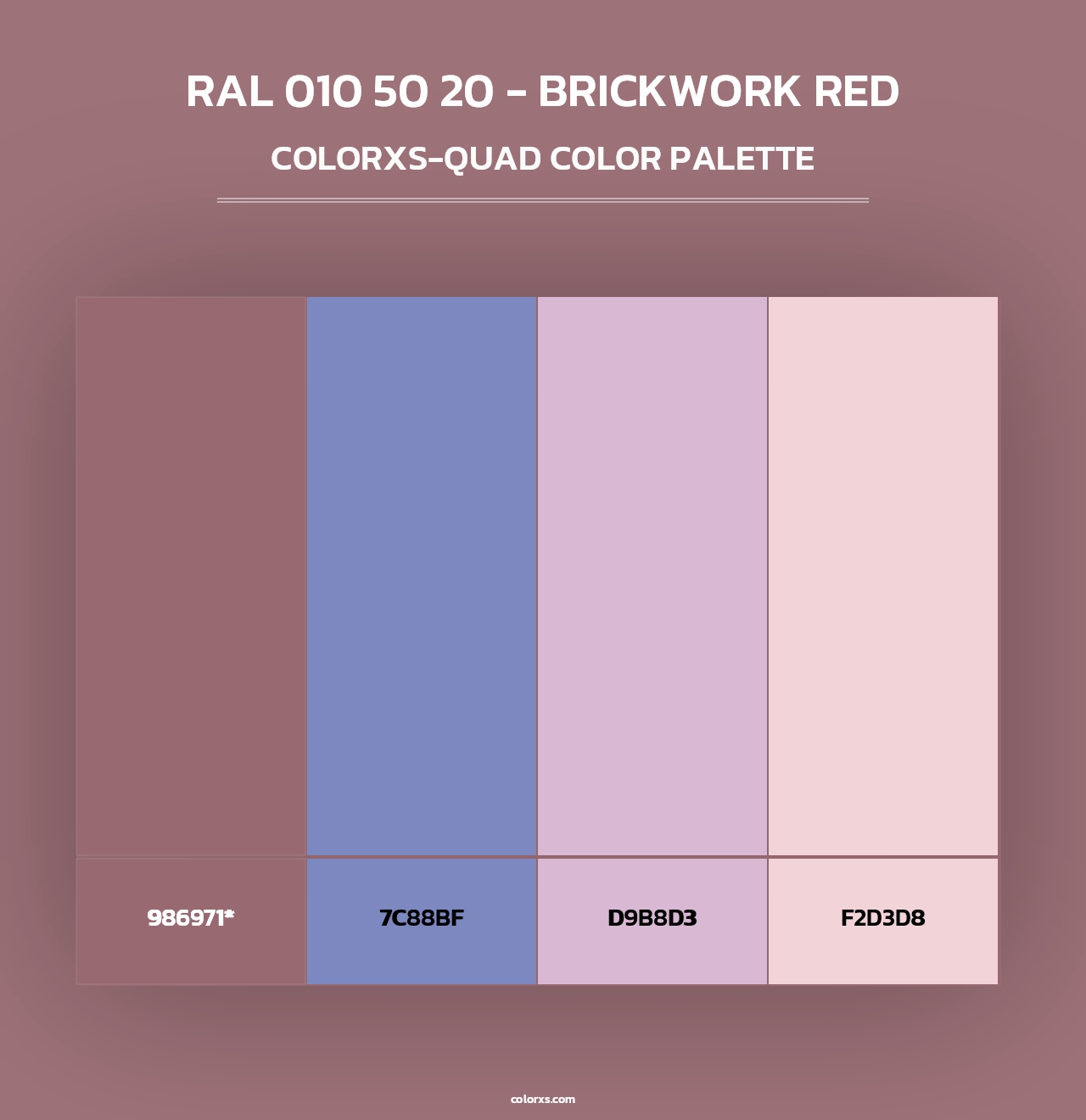 RAL 010 50 20 - Brickwork Red - Colorxs Quad Palette