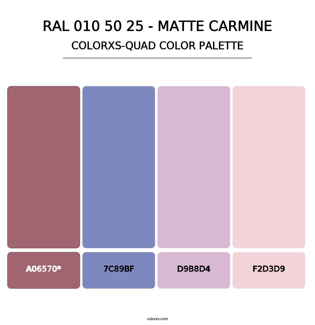 RAL 010 50 25 - Matte Carmine - Colorxs Quad Palette