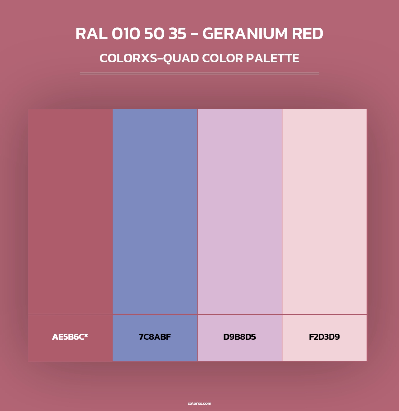 RAL 010 50 35 - Geranium Red - Colorxs Quad Palette