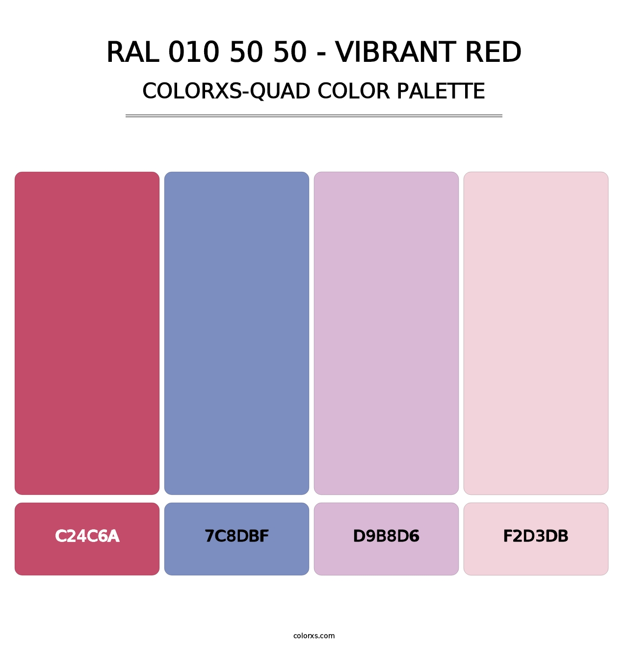 RAL 010 50 50 - Vibrant Red - Colorxs Quad Palette
