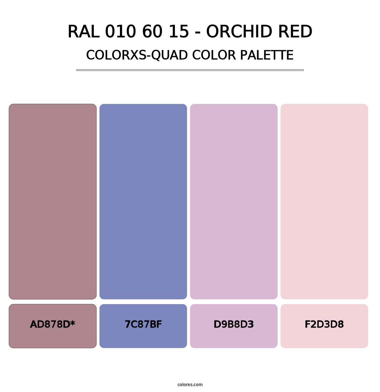 RAL 010 60 15 - Orchid Red - Colorxs Quad Palette