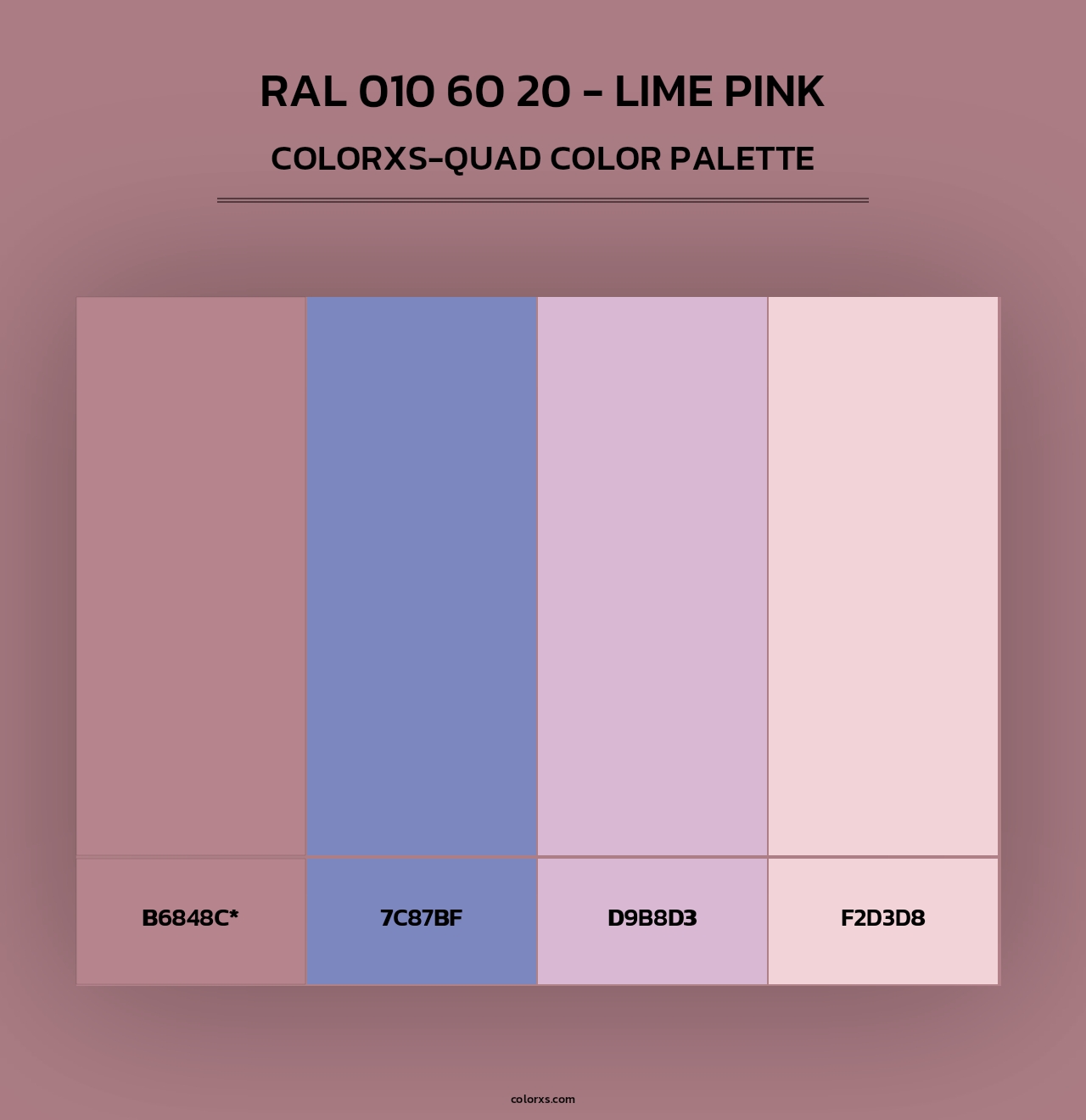 RAL 010 60 20 - Lime Pink - Colorxs Quad Palette