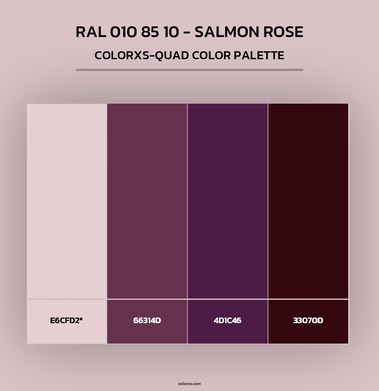 RAL 010 85 10 - Salmon Rose - Colorxs Quad Palette