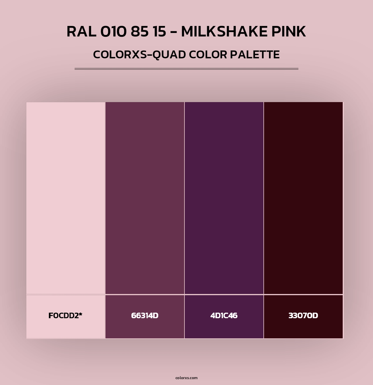 RAL 010 85 15 - Milkshake Pink - Colorxs Quad Palette