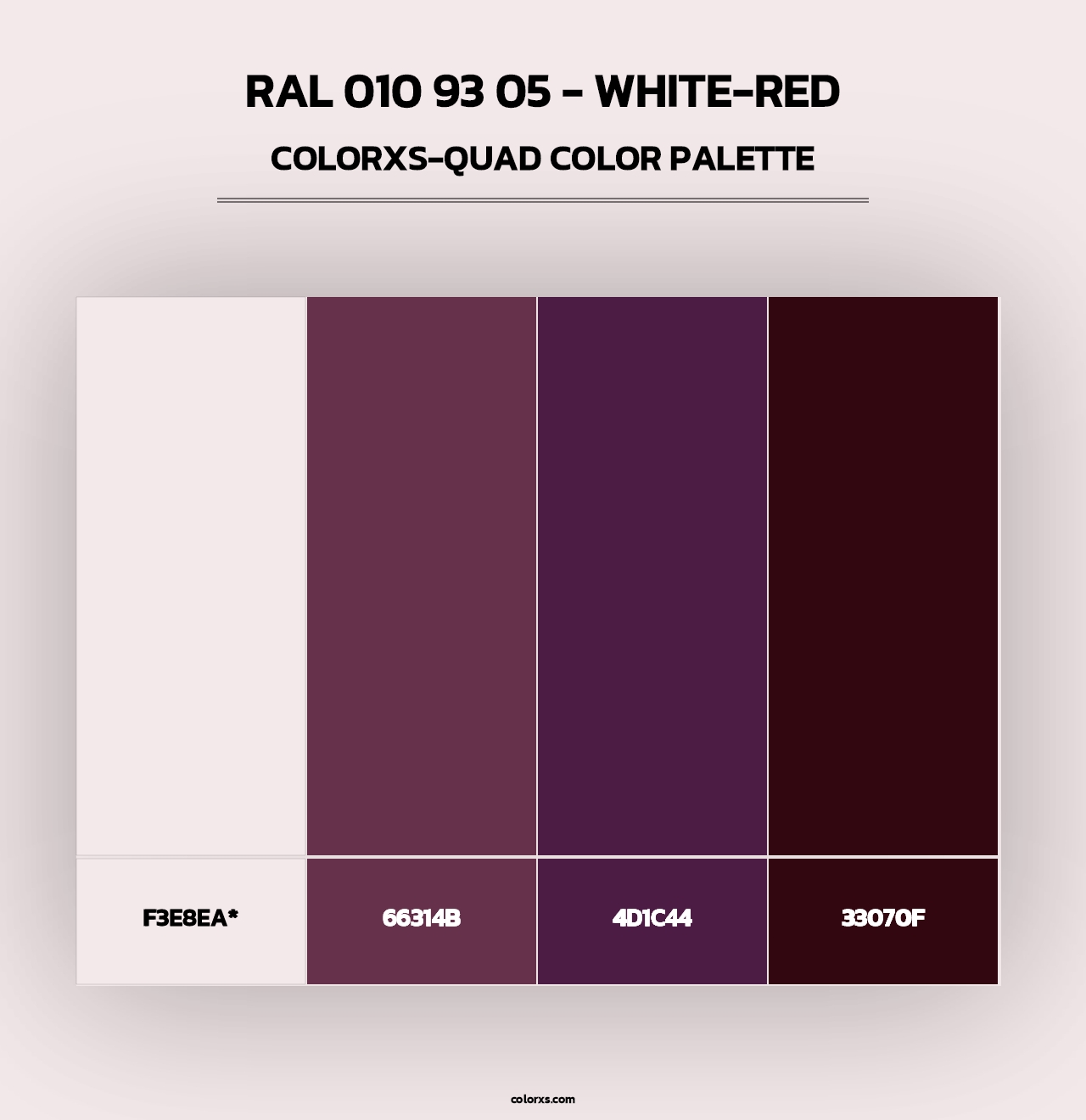 RAL 010 93 05 - White-Red - Colorxs Quad Palette