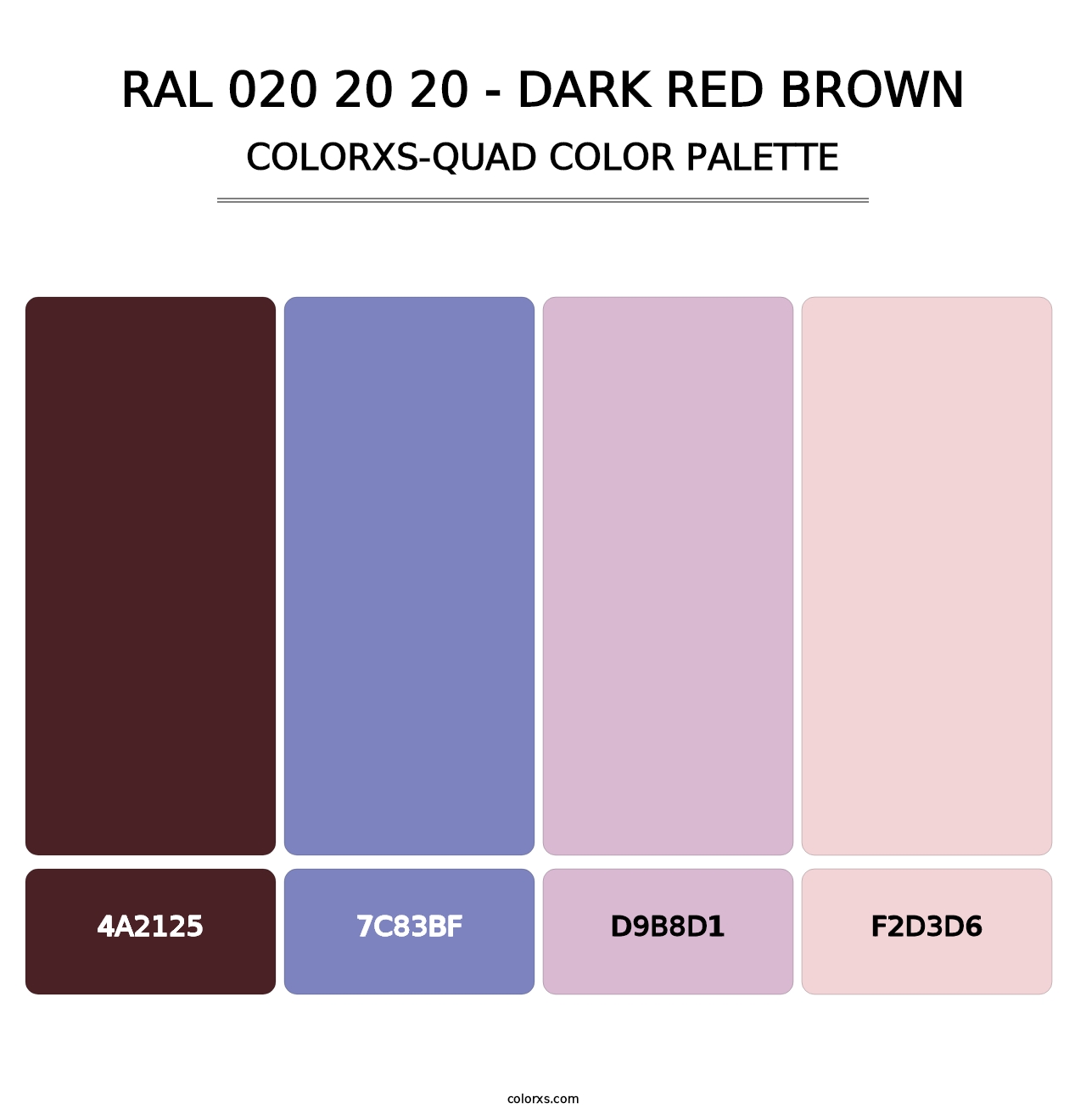 RAL 020 20 20 - Dark Red Brown - Colorxs Quad Palette
