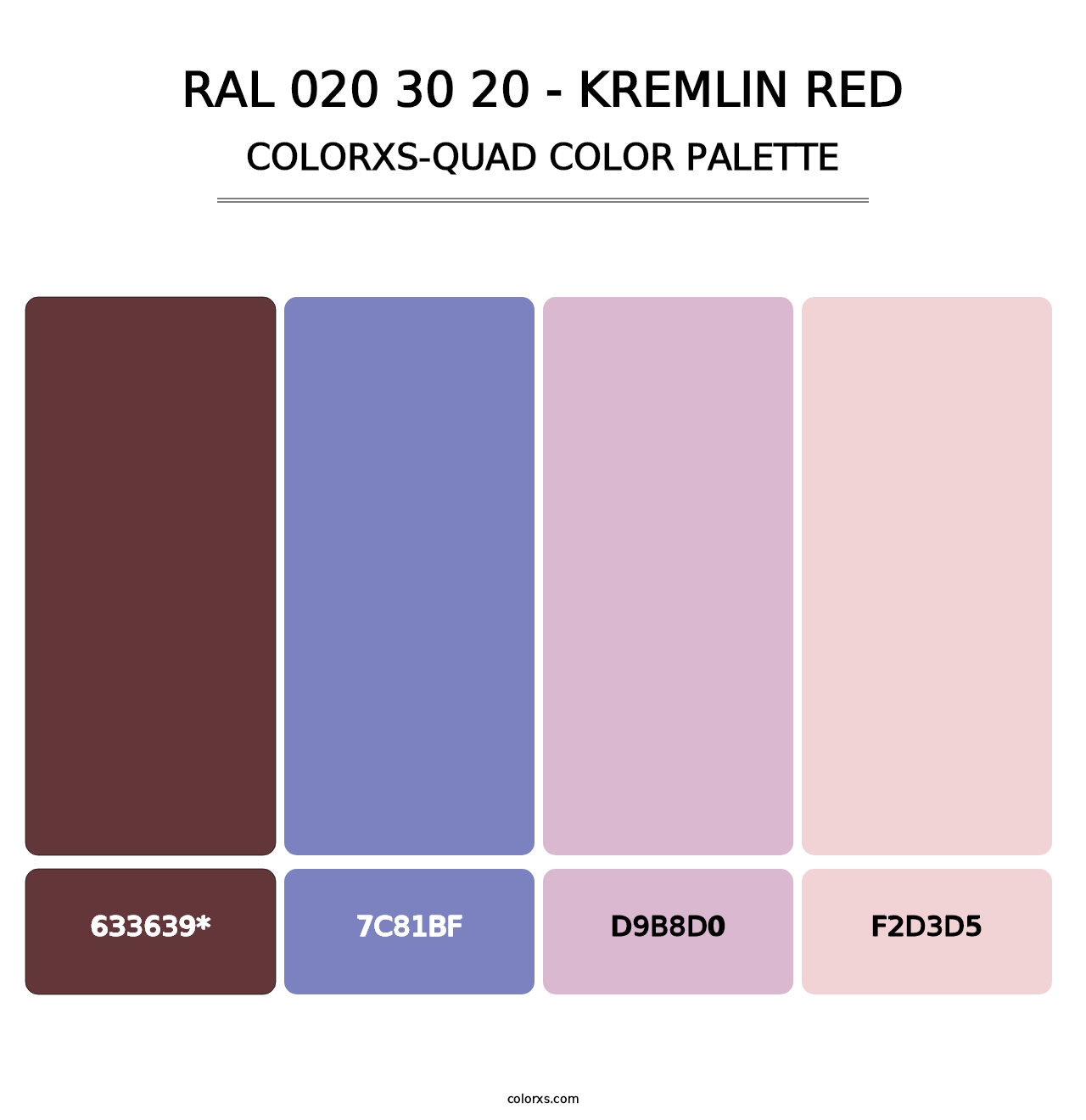 RAL 020 30 20 - Kremlin Red - Colorxs Quad Palette