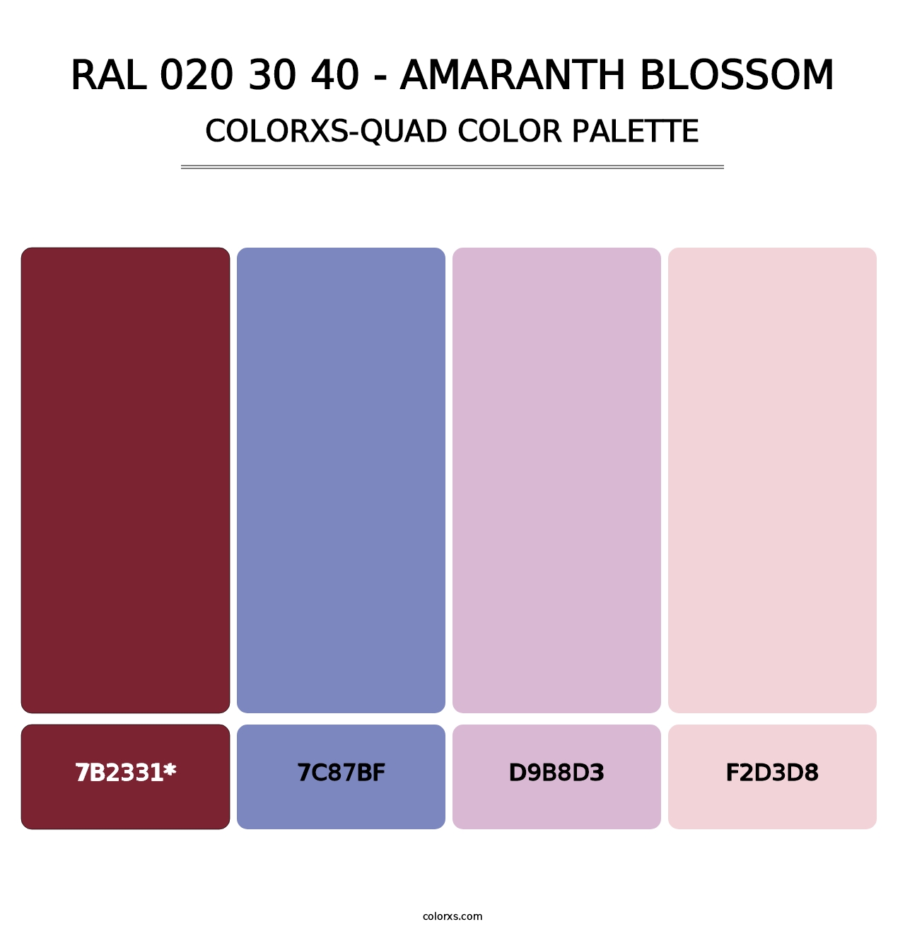RAL 020 30 40 - Amaranth Blossom - Colorxs Quad Palette