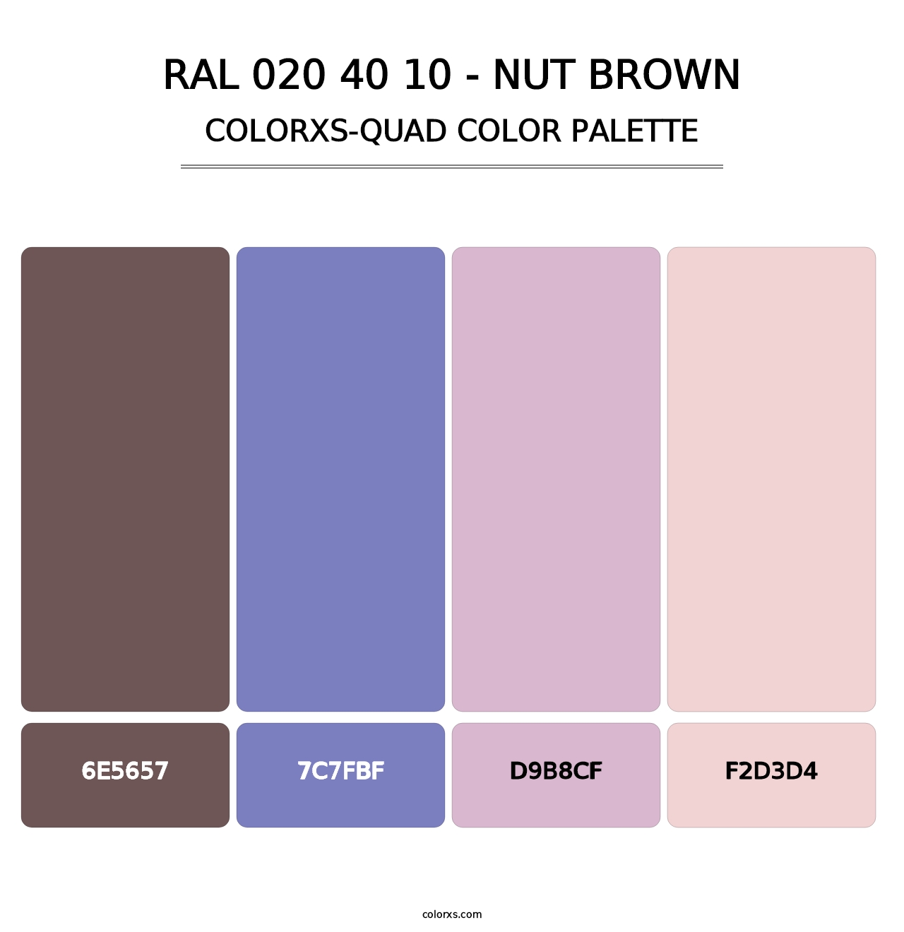 RAL 020 40 10 - Nut Brown - Colorxs Quad Palette