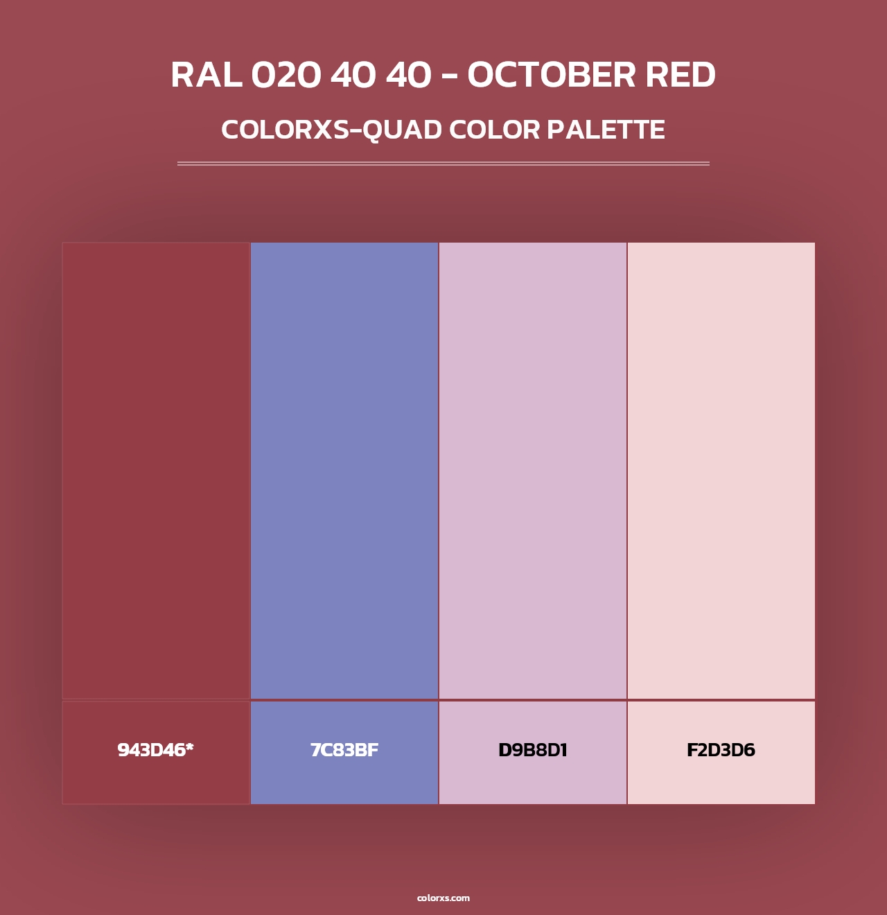 RAL 020 40 40 - October Red - Colorxs Quad Palette