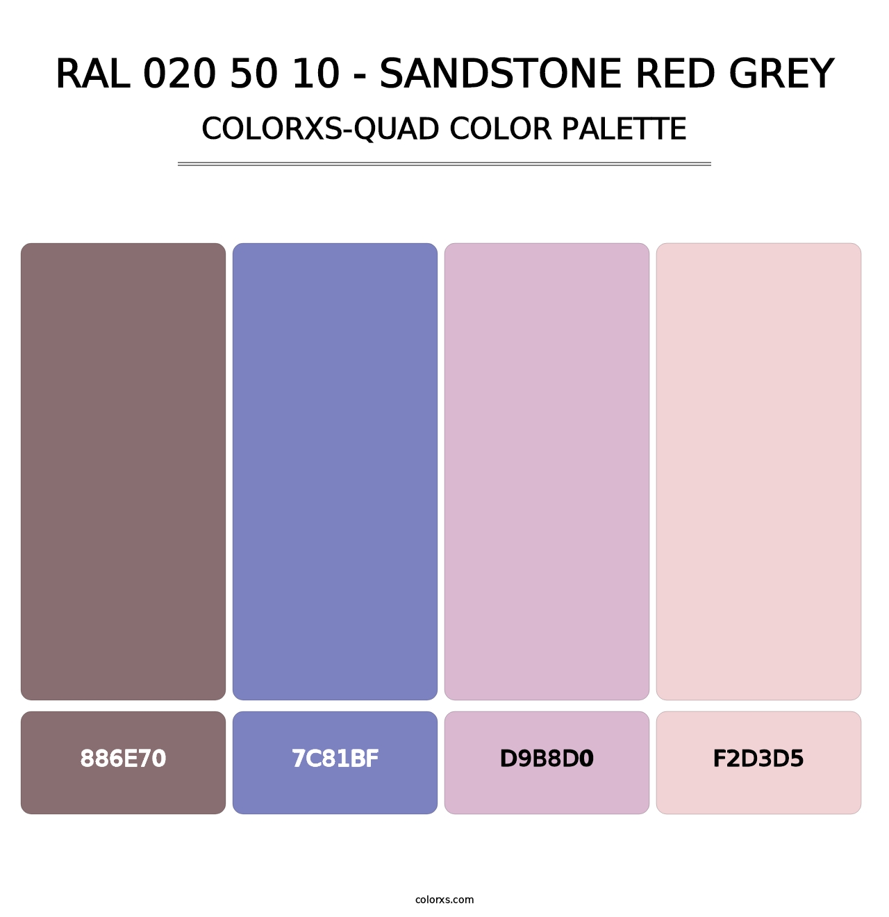 RAL 020 50 10 - Sandstone Red Grey - Colorxs Quad Palette