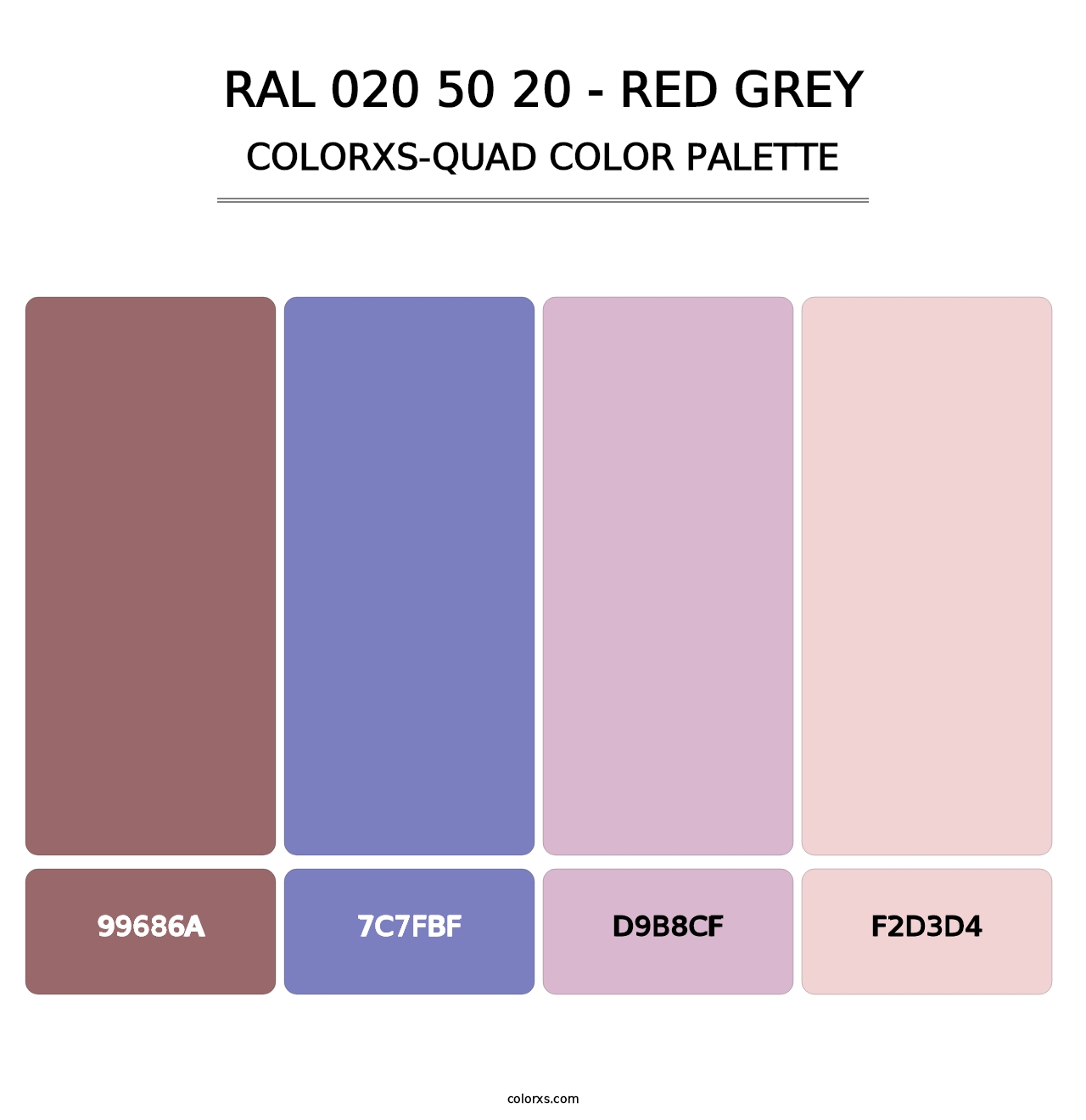 RAL 020 50 20 - Red Grey - Colorxs Quad Palette