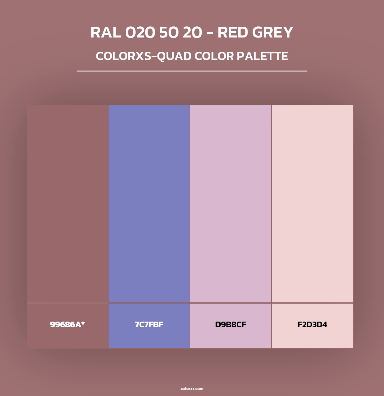 RAL 020 50 20 - Red Grey - Colorxs Quad Palette