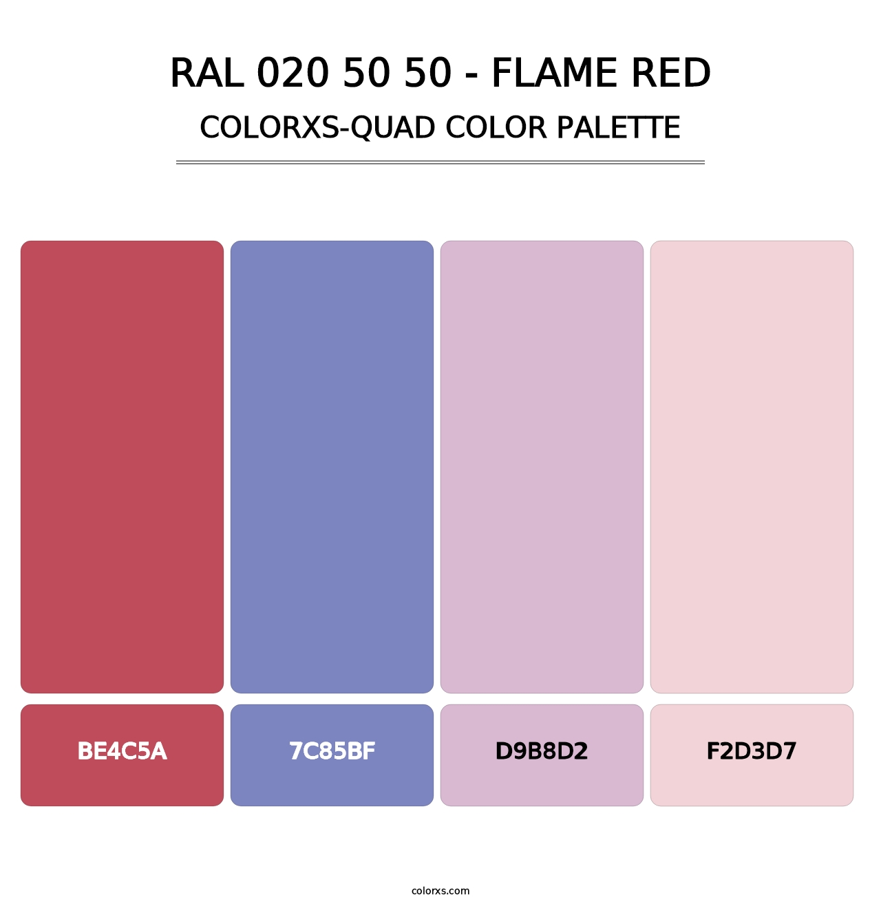 RAL 020 50 50 - Flame Red - Colorxs Quad Palette