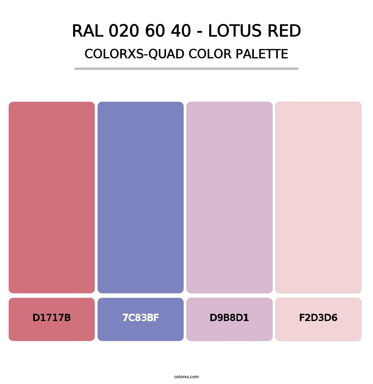 RAL 020 60 40 - Lotus Red - Colorxs Quad Palette