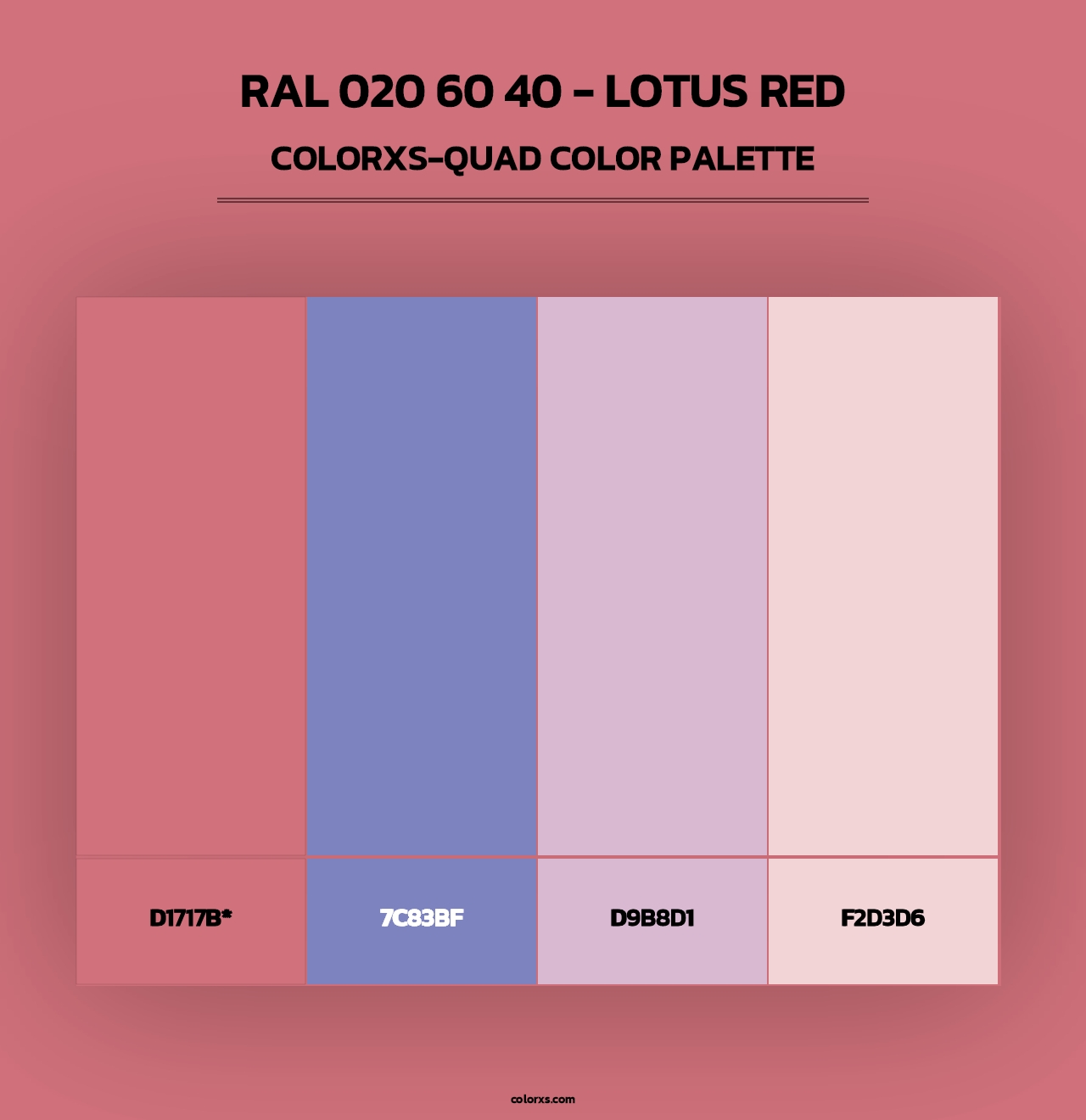 RAL 020 60 40 - Lotus Red - Colorxs Quad Palette