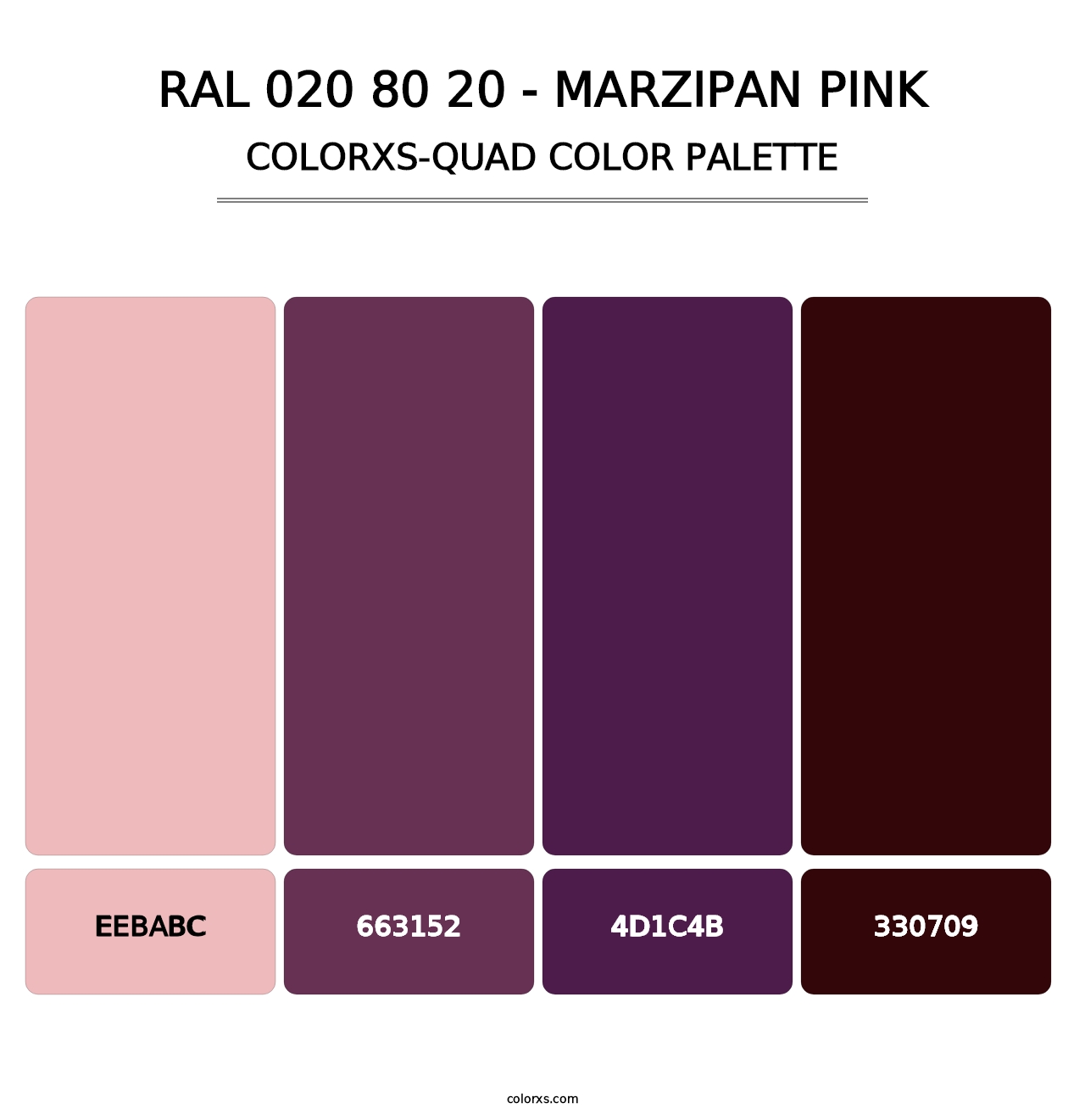 RAL 020 80 20 - Marzipan Pink - Colorxs Quad Palette