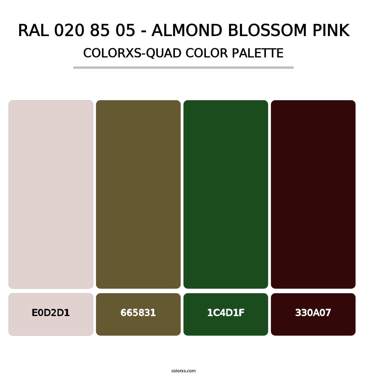 RAL 020 85 05 - Almond Blossom Pink - Colorxs Quad Palette