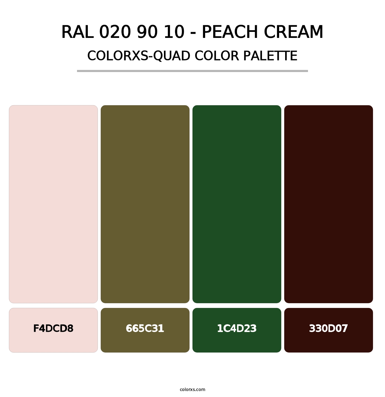 RAL 020 90 10 - Peach Cream - Colorxs Quad Palette
