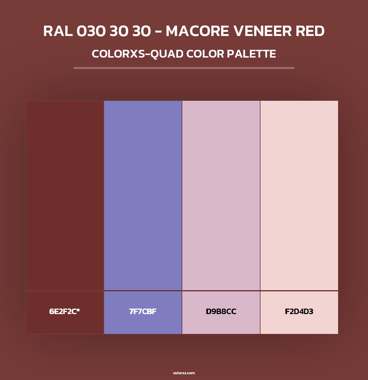 RAL 030 30 30 - Macore Veneer Red - Colorxs Quad Palette