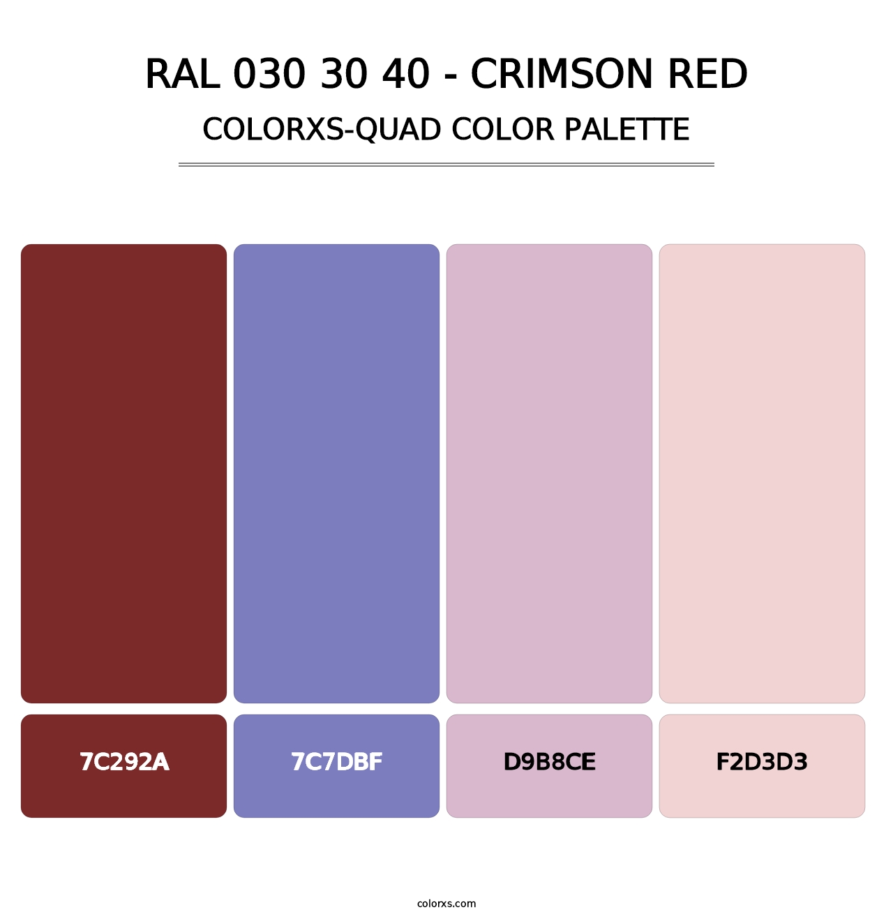 RAL 030 30 40 - Crimson Red - Colorxs Quad Palette