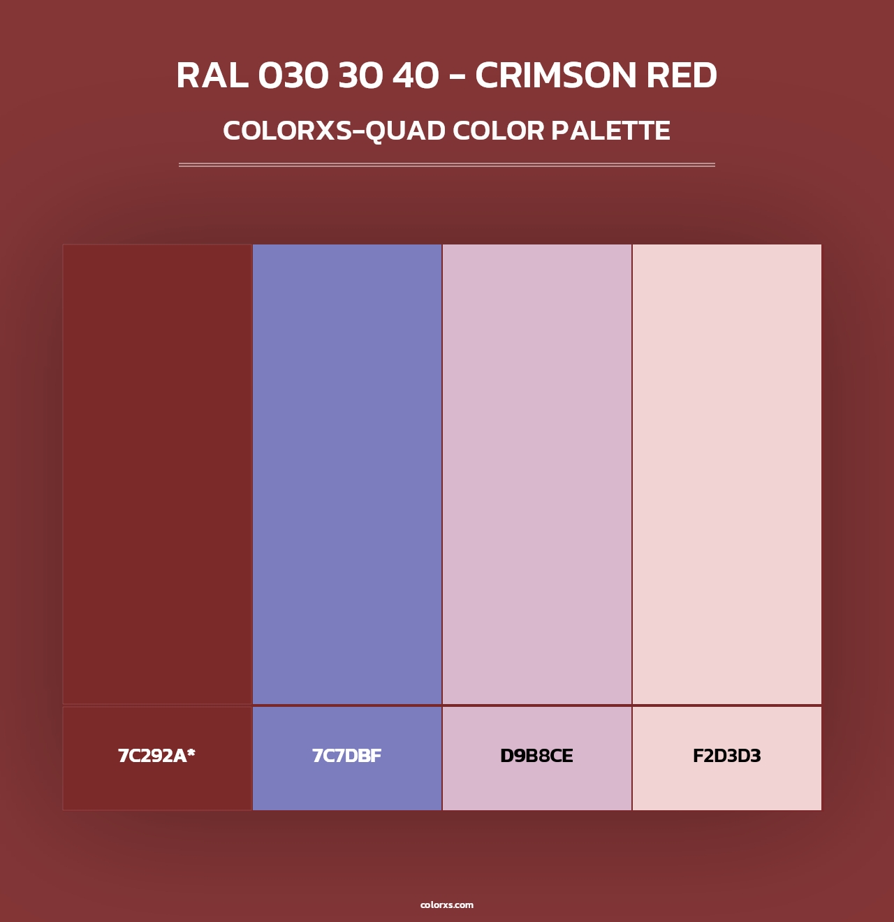 RAL 030 30 40 - Crimson Red - Colorxs Quad Palette
