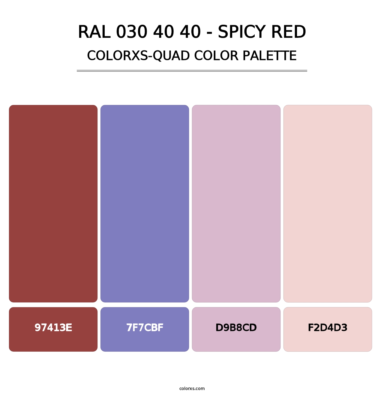 RAL 030 40 40 - Spicy Red - Colorxs Quad Palette
