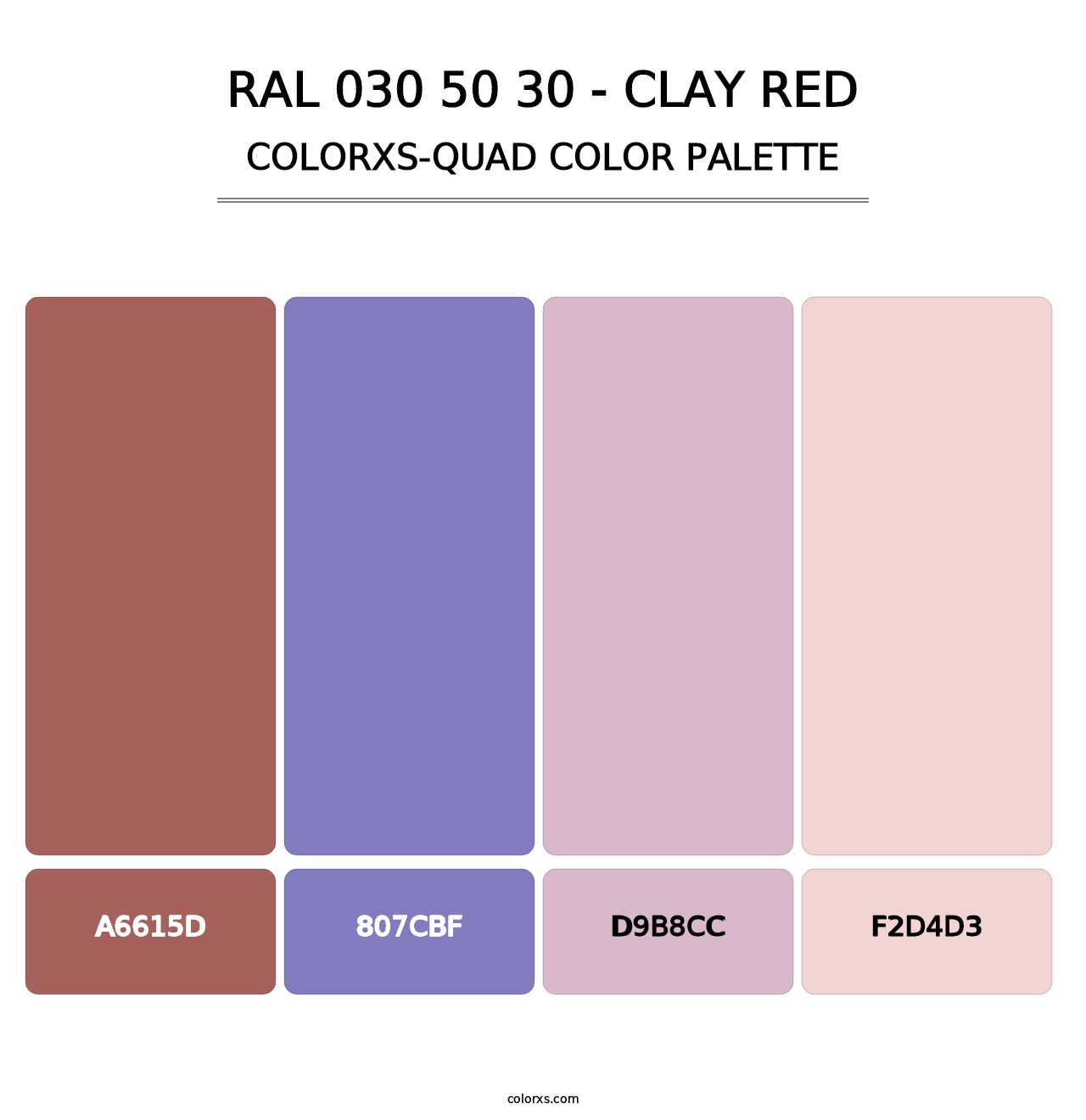 RAL 030 50 30 - Clay Red - Colorxs Quad Palette