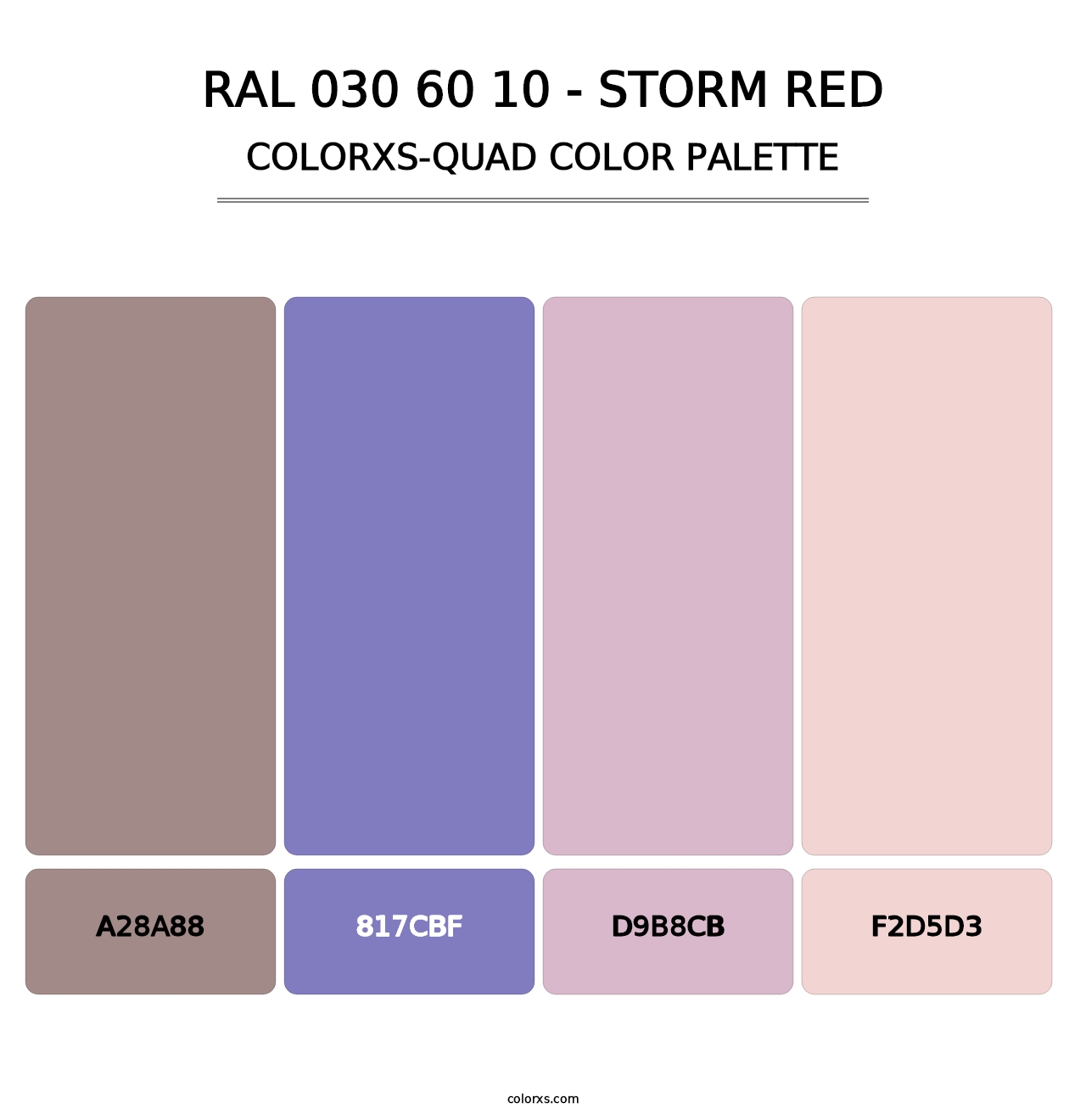 RAL 030 60 10 - Storm Red - Colorxs Quad Palette