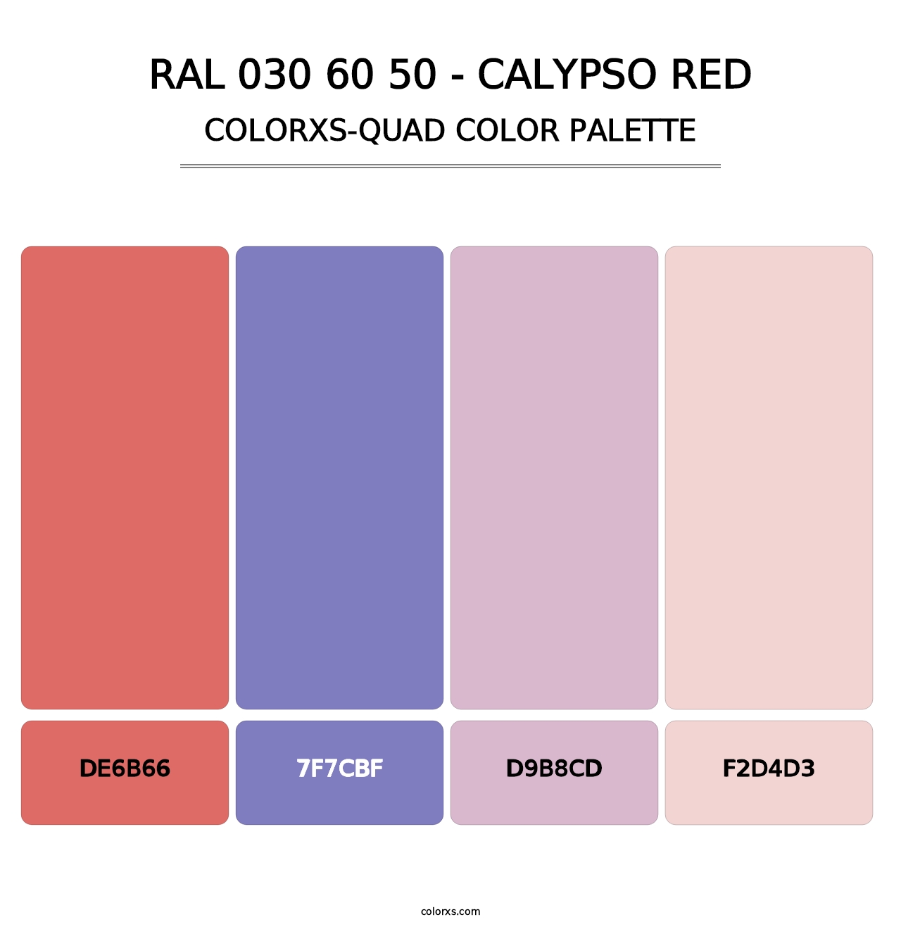 RAL 030 60 50 - Calypso Red - Colorxs Quad Palette