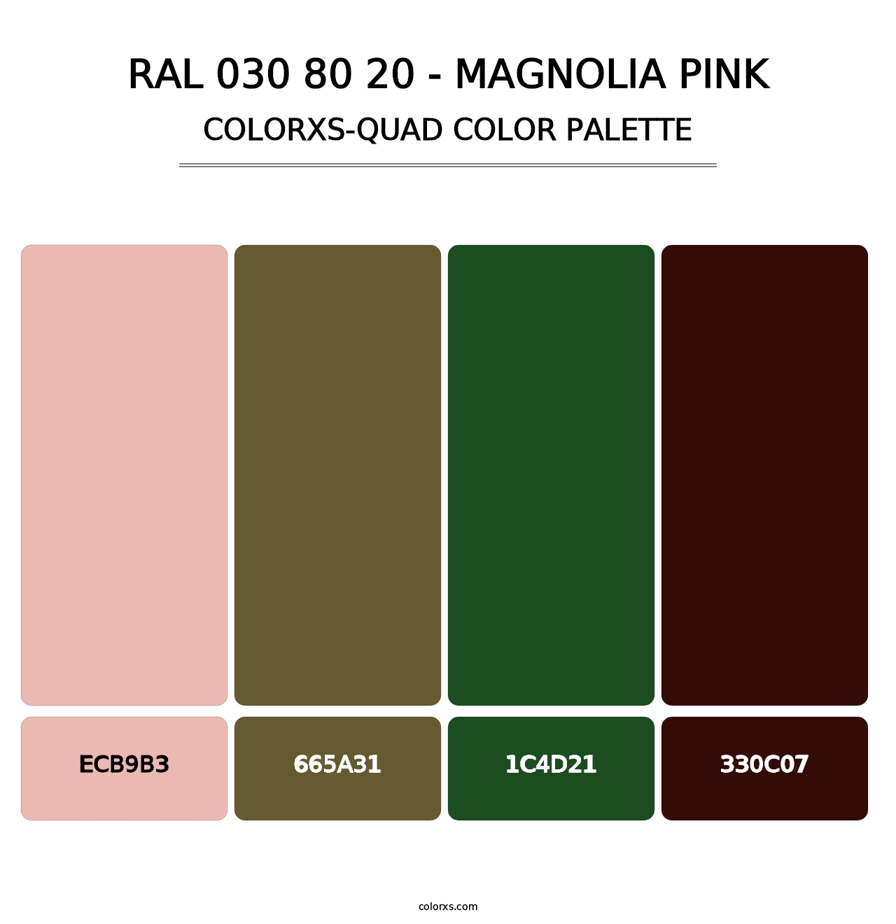 RAL 030 80 20 - Magnolia Pink - Colorxs Quad Palette