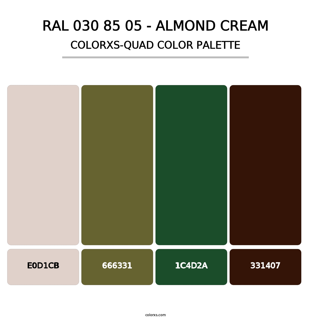 RAL 030 85 05 - Almond Cream - Colorxs Quad Palette