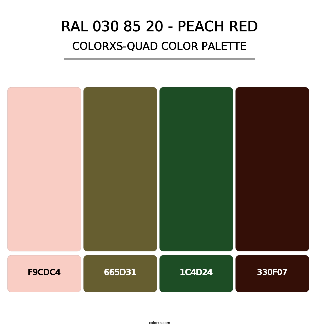 RAL 030 85 20 - Peach Red - Colorxs Quad Palette