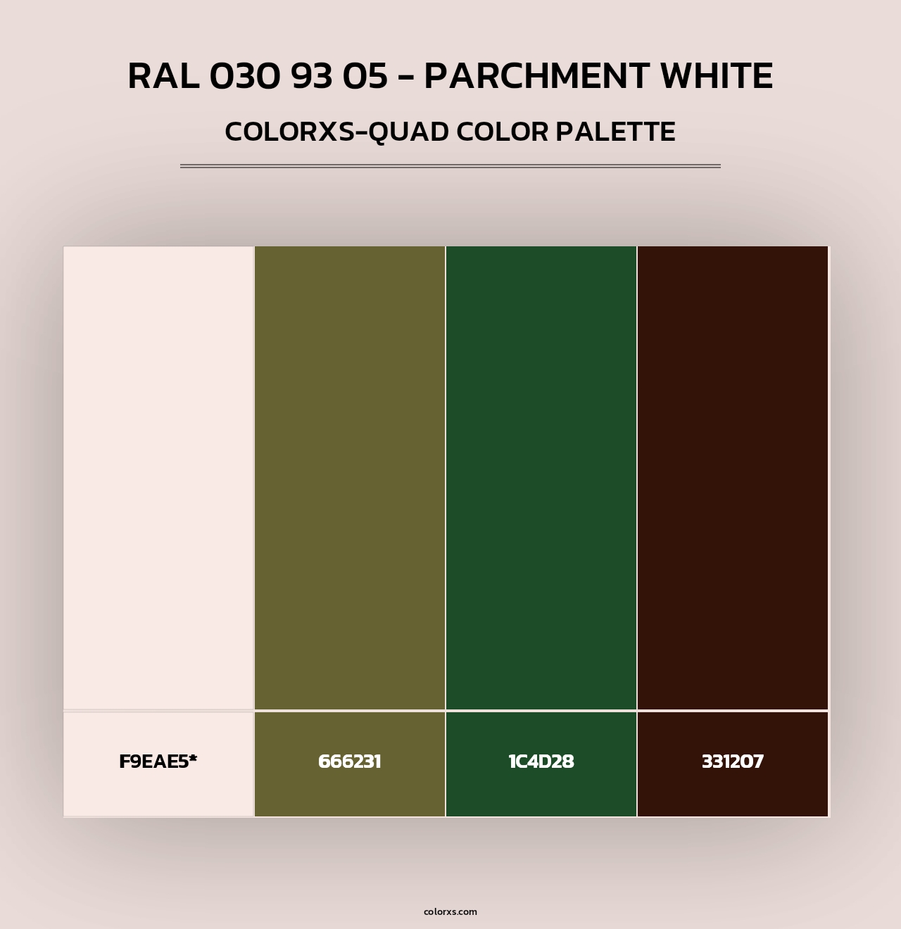 RAL 030 93 05 - Parchment White - Colorxs Quad Palette